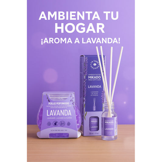 Ambientador Mikado 30 Ml + Perlas Aromaticas Lavanda