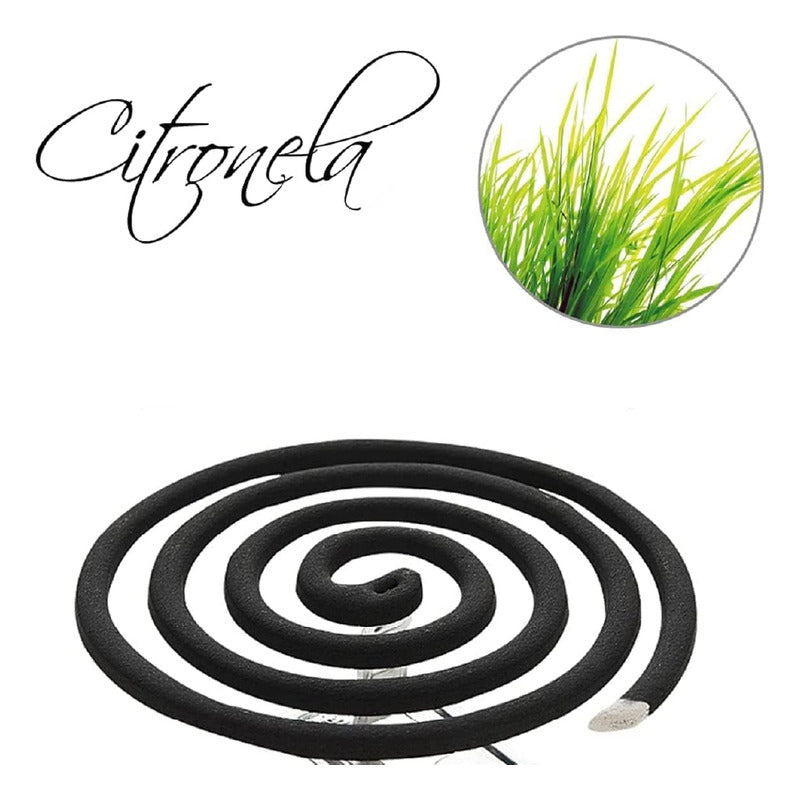 Espirales Citronela Mosquitos Zancudo 30 Uni + Soporte Metal