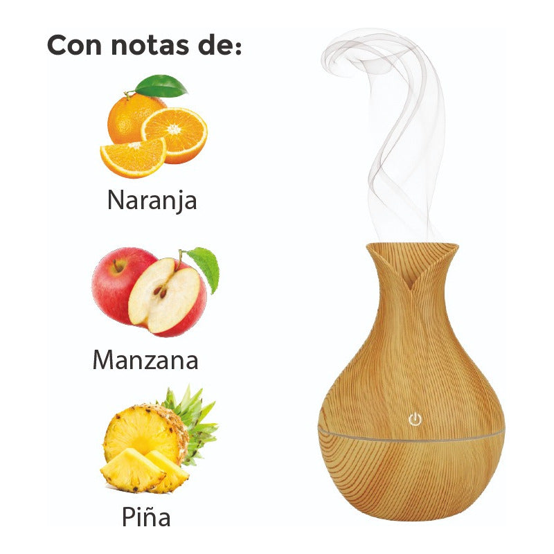 Difusor De Aroma Luz Led Usb 200 Ml + Aceite Manzana 50 Ml