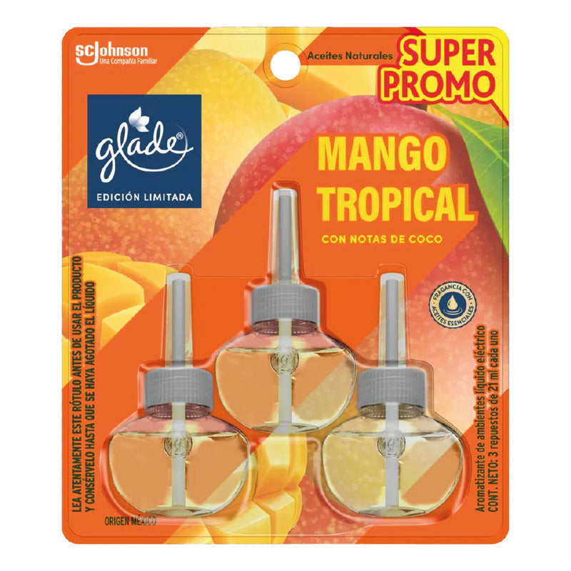 Glade - Repuesto Eléctrico 3Un- Mango Tropical