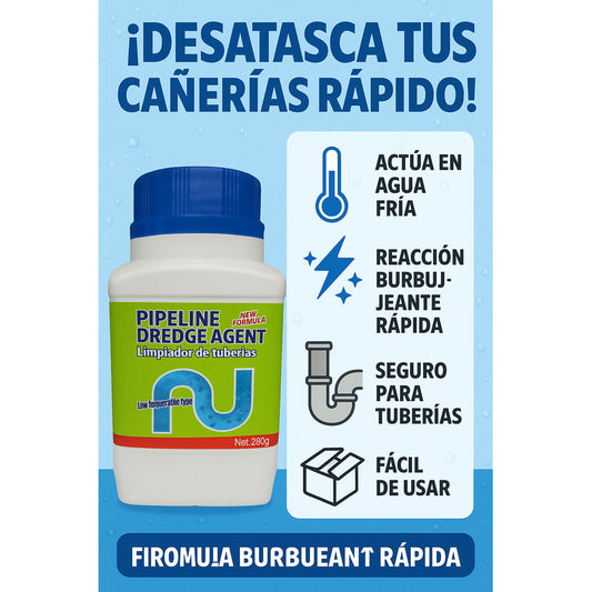 Limpiador De Tuberias En Polvo - Formula Burbujeante Rapida