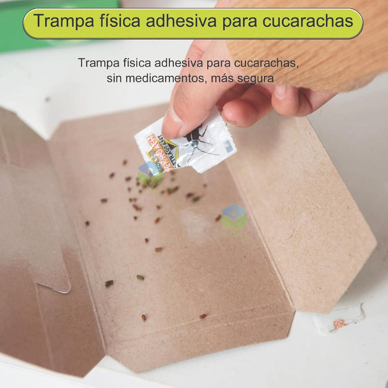 Cebo Trampa Adhesiva Con Atrayente Cucarachas Efectiva 6 Uni