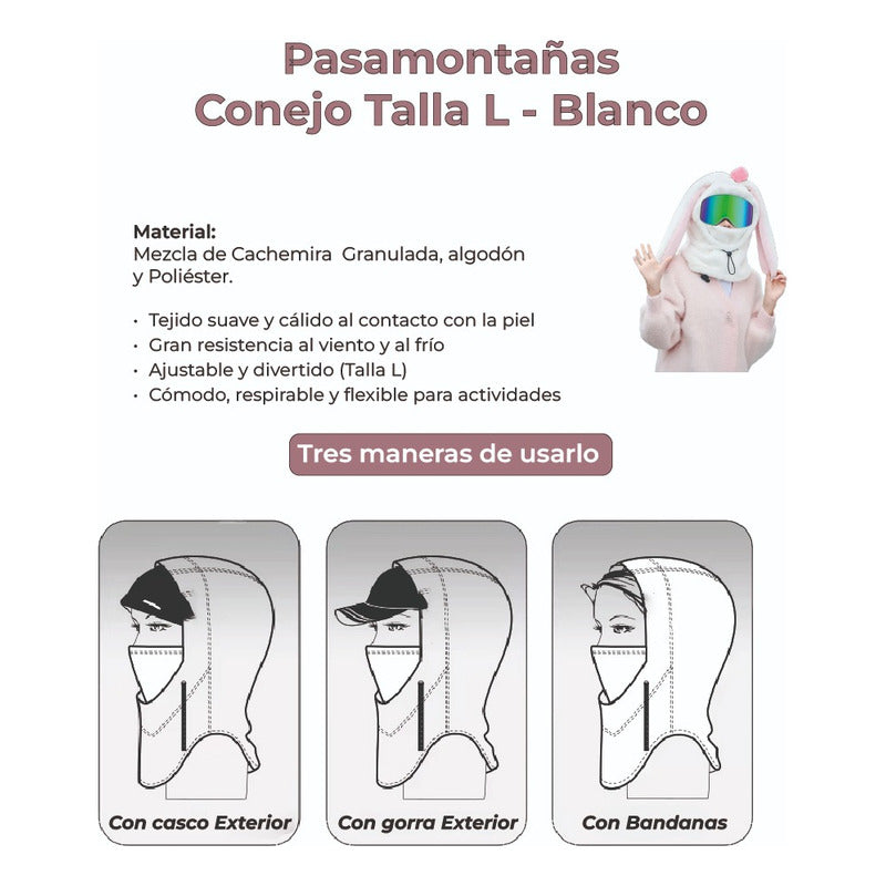 Pasamontañas Ski Snowboard Adulto Diseño Animal Pro Ajustabl