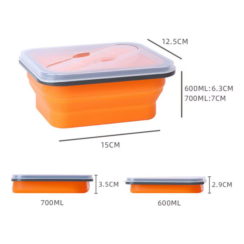 Tupper Plegable Libre De Bpa / Camping Trekking Playa 700 Ml