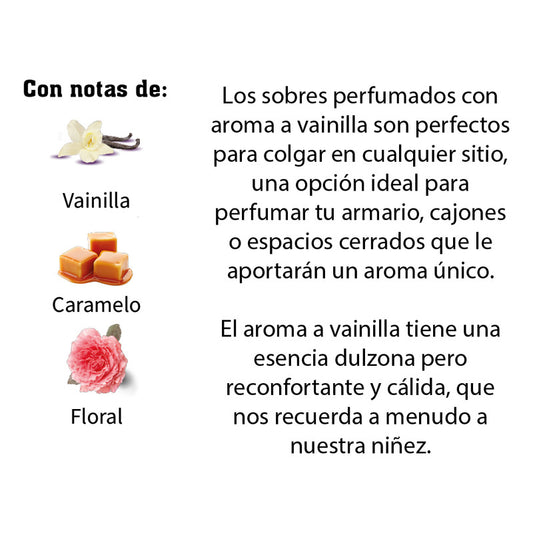 Sobres perfumados intenso - Aroma Vainilla