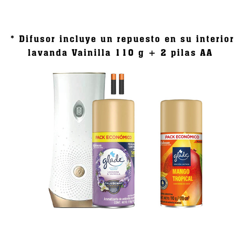Glade Automático Difusor + Repuesto 110g + Repuesto 110g Fl