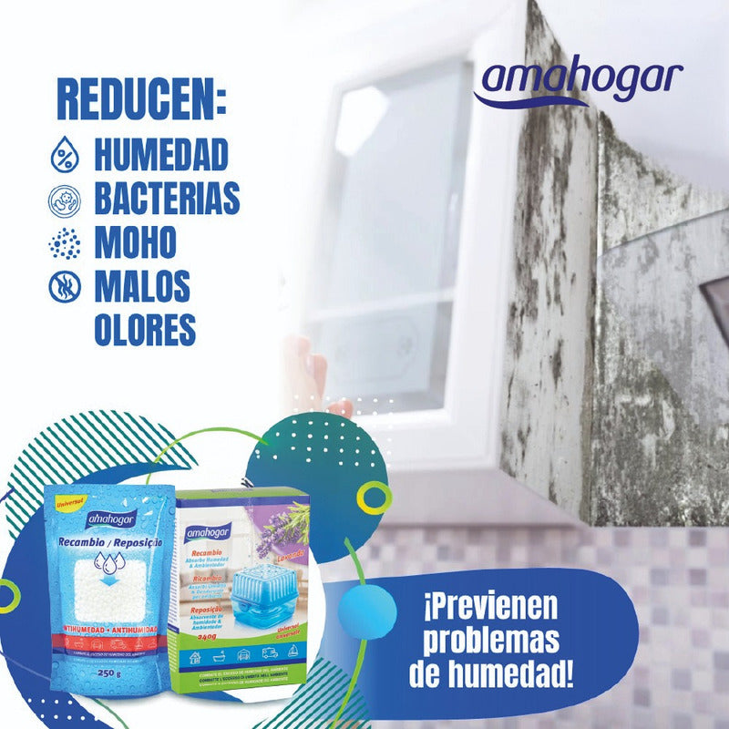 Absorbedor De Humedad Con Recarga 40g + 2 Recargas 200 C/u