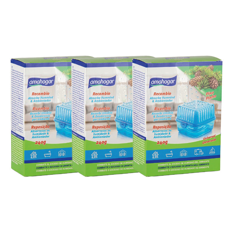 Absorbedor De Humedad Recarga Universal 240 G 3uni Amahogar
