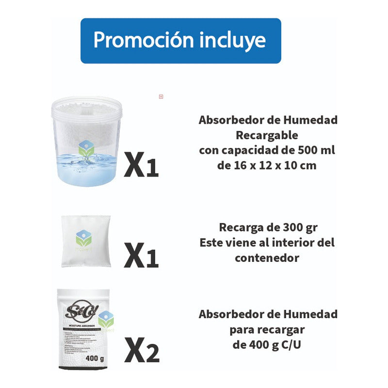 Damprid Absorbedor De Humedad Recargable + 2 Repuestos