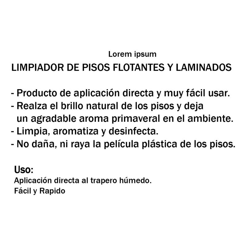 Aromatizador/limpiador Pisos Flotantes Y Lamimados - 1l Fl