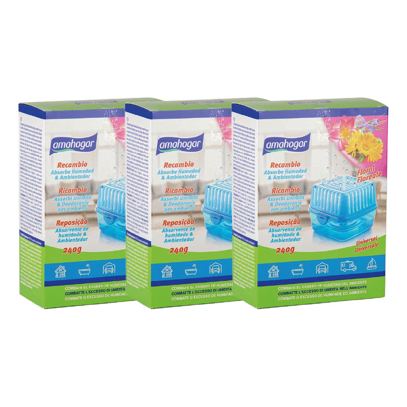 Absorbedor De Humedad Recarga Universal 240 G 3uni Amahogar