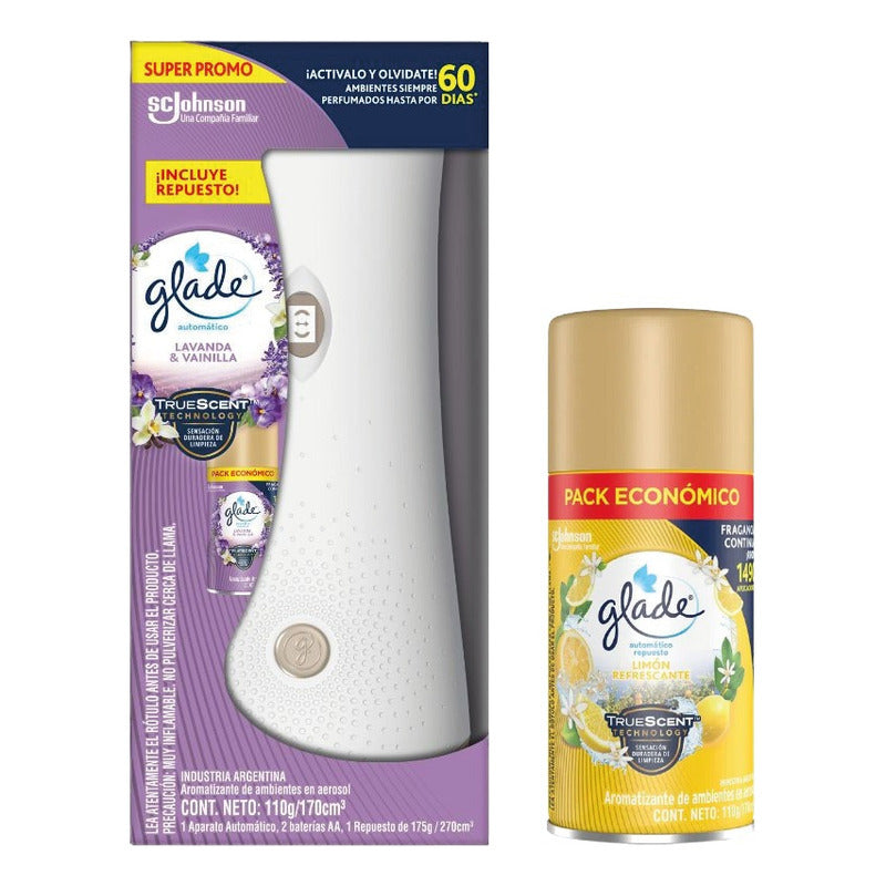 Glade Automático Difusor + Repuesto 110g + Repuesto 110g Fl