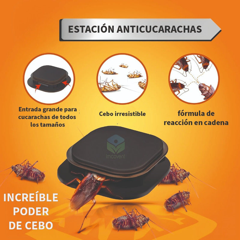 Trampa Cebo Cucarachas 6 Piezas - Efecto Rapido Y Seguro