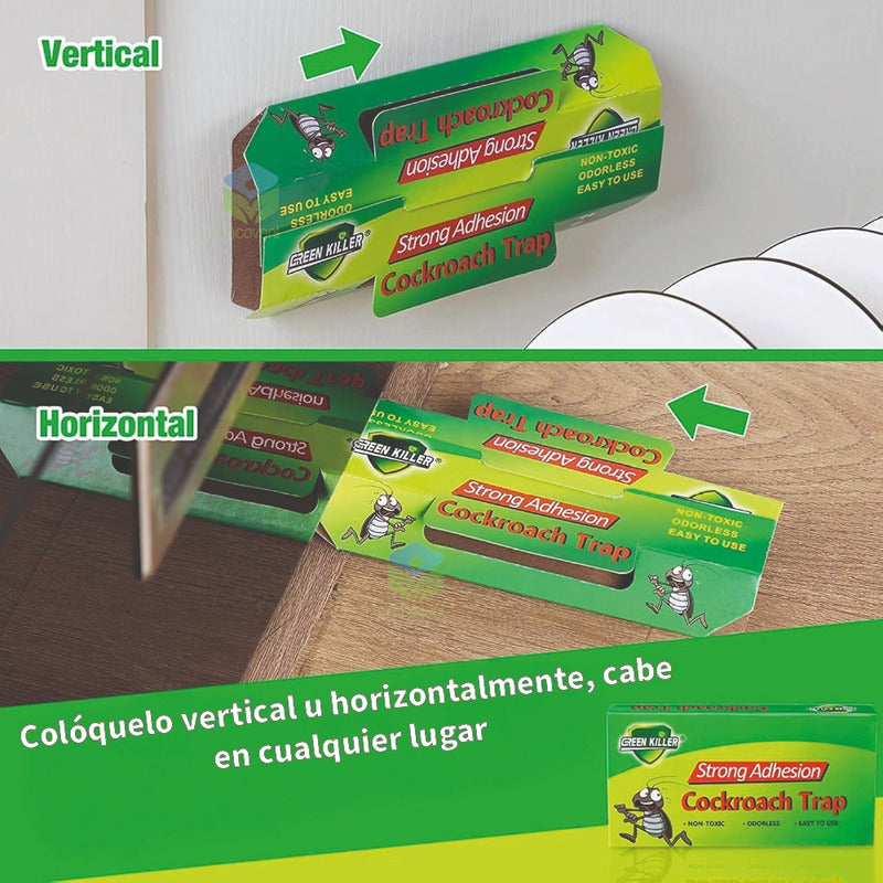 Cebo Trampa Adhesiva Con Atrayente Cucarachas Efectiva 6 Uni
