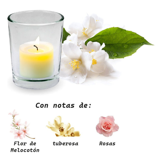Lumar Aromatic - Vela En Vaso Decoración | Flor Jazmín 125g