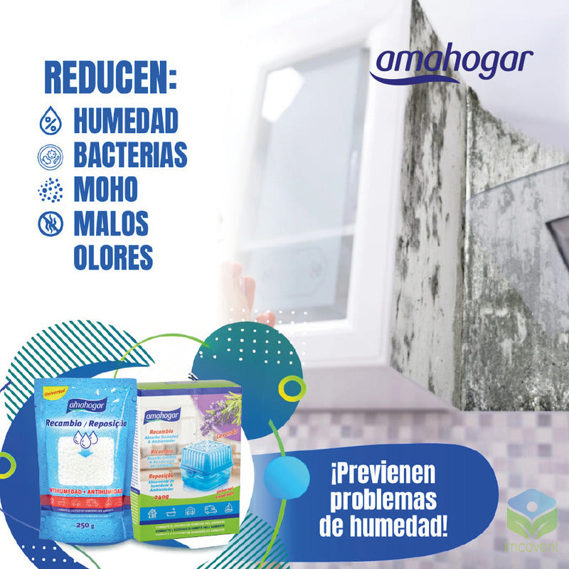 Absorbedor De Humedad Recarga Universal 240 G 3uni Amahogar
