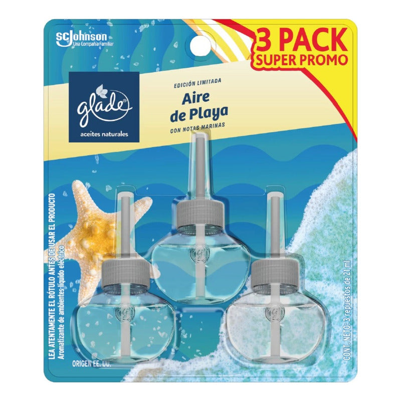 Glade - Repuesto Eléctrico 3 Un | Aire De Playa
