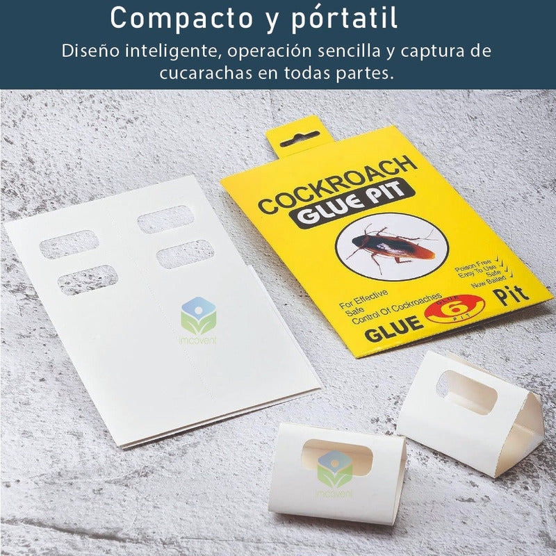 Trampa Cebo Adhesiva Con Atrayente Cucarachas Efectiva 12 U