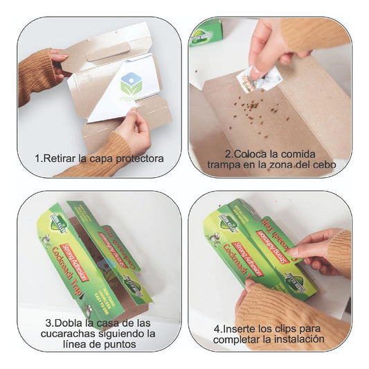 Cebo Trampa Adhesiva Con Atrayente Cucarachas Efectiva 6 Uni