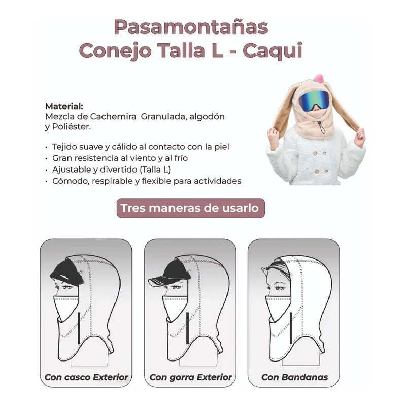 Pasamontañas Ski Snowboard Adulto Diseño Animal Pro Ajustabl