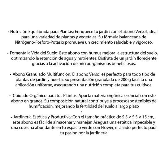 Abono Granulado Plantas 200 Gr. Versol Eco