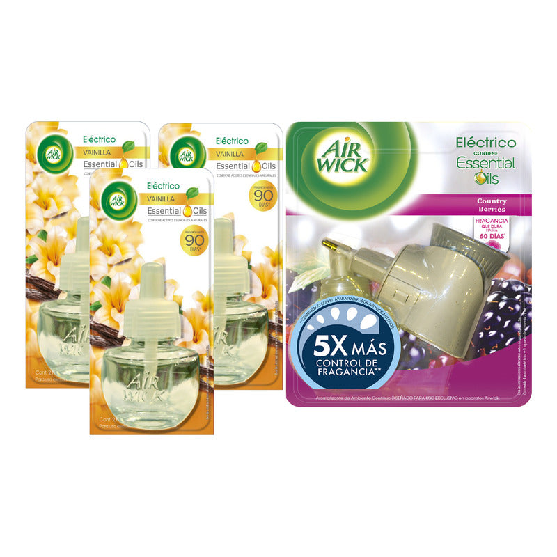 Air Wick Eléctrico Aceites Aromatizante Difusor + 4 Repues