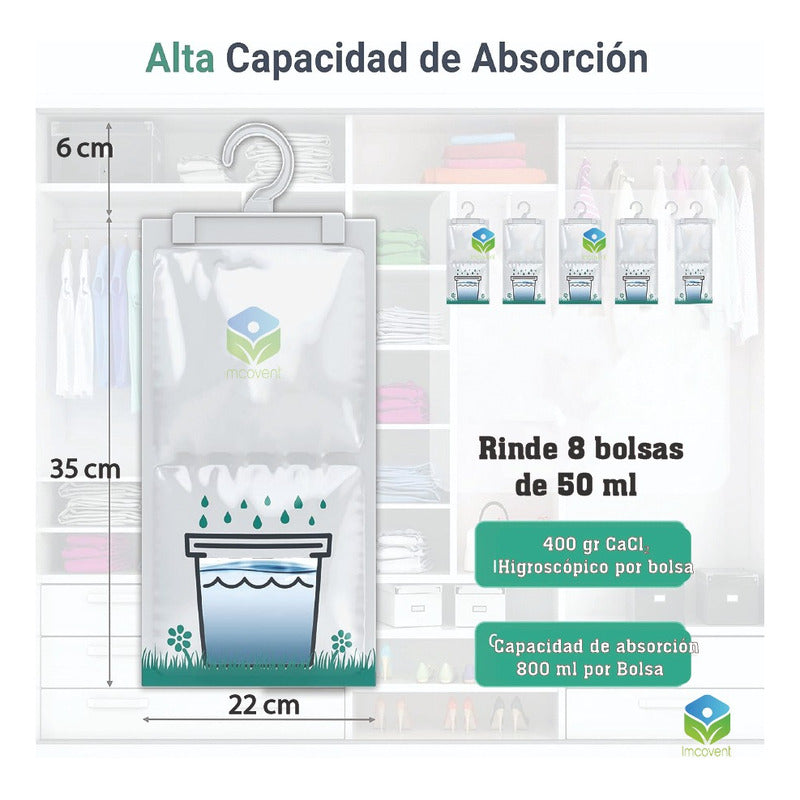 Absorbedor De Humedad Recargable + Repuesto 1k + Armarios
