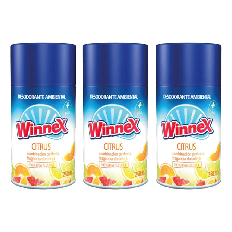 Repuesto Aromatizante Automatico 250 Ml - Citrus Winnex 3uni