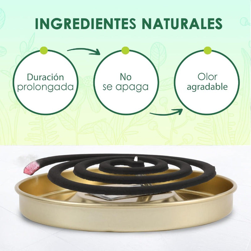 Espirales Citronela Mosquitos Zancudo 30 Uni + Soporte Metal