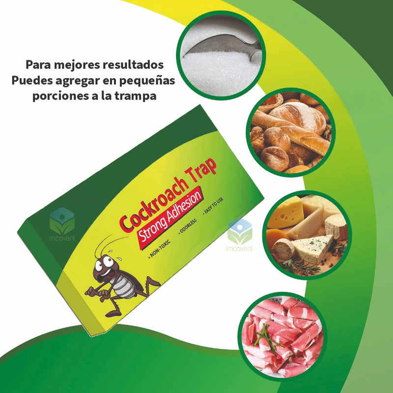 Cebo Trampa Adhesiva Con Atrayente Cucarachas Efectiva 6 Uni