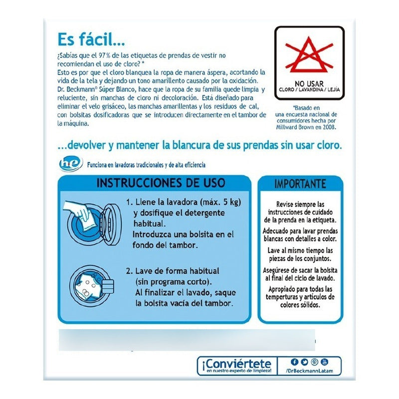Dr. Beckmann - Super Blanco Blanqueador Intensivo Sin Cloro