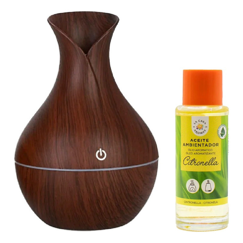 Difusor De Aroma Luz Led Usb 200 Ml + Aceite Citronela 50 Ml