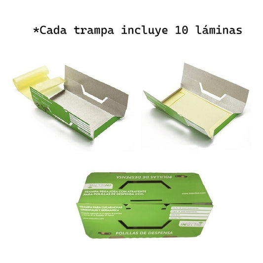 Insective - Trampa XL para Polillas Despensa + 10 Láminas