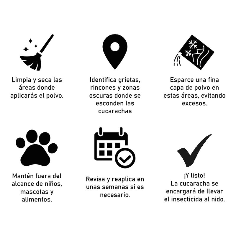 Cebo En Polvo Para Cucarachas - Pack 10 Uni De 5g Efectivo