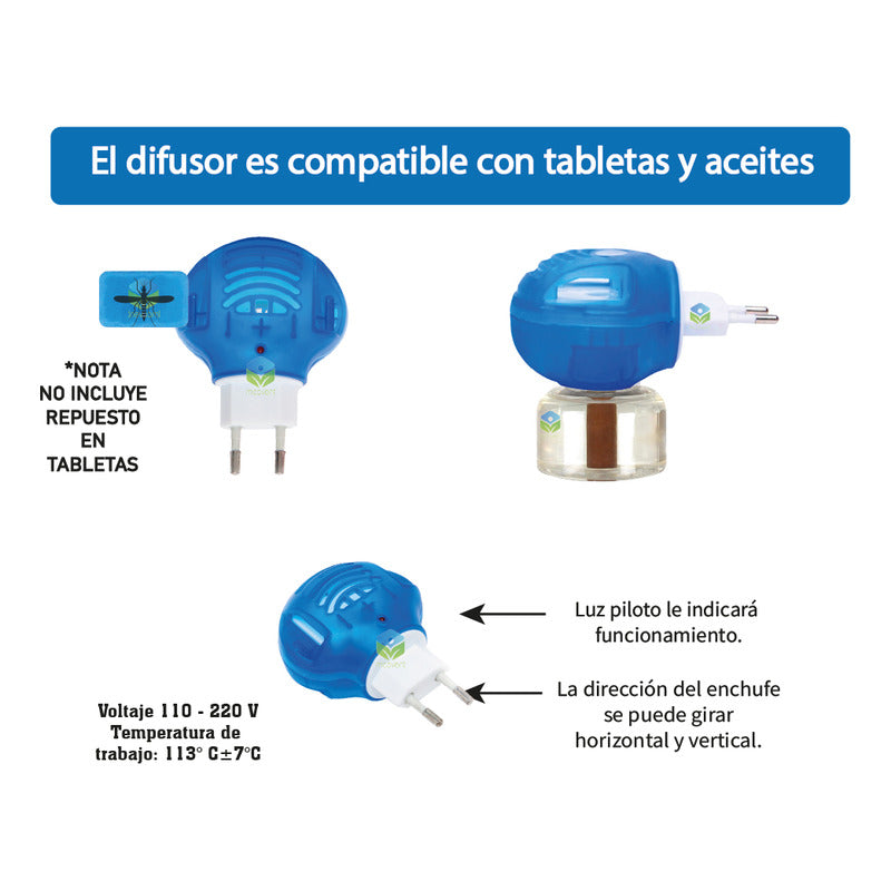 Eliminador De Mosquitos Y Zancudos [difusor + 3 Rep) Par Par