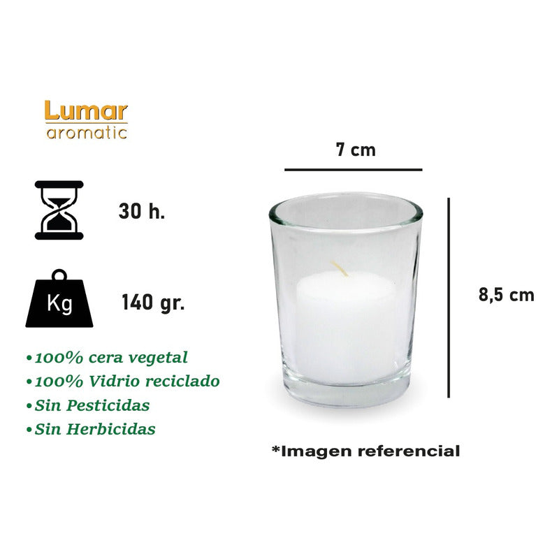 Lumar Aromatic Vela Vaso Con Mensaje - Recuerdo 140g/30h
