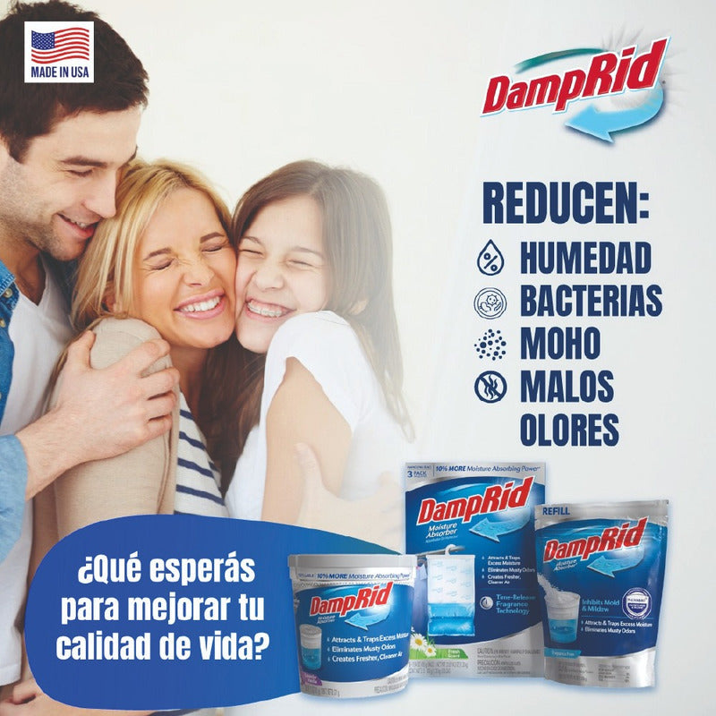 Damprid Adsorbedor De Humedad Elimina Olores Desechable 297g