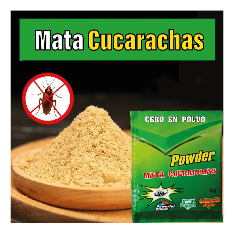 Cebo En Polvo Para Cucarachas - Pack 10 Uni De 5g Efectivo