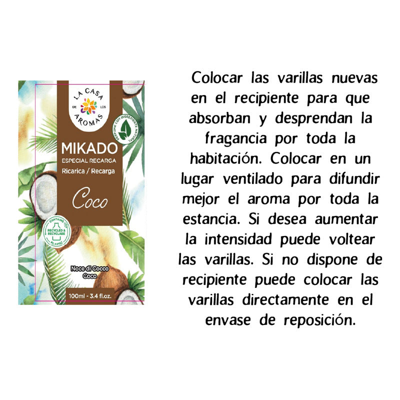 Aromatizador Mikado Reposición Coco, 100 Ml