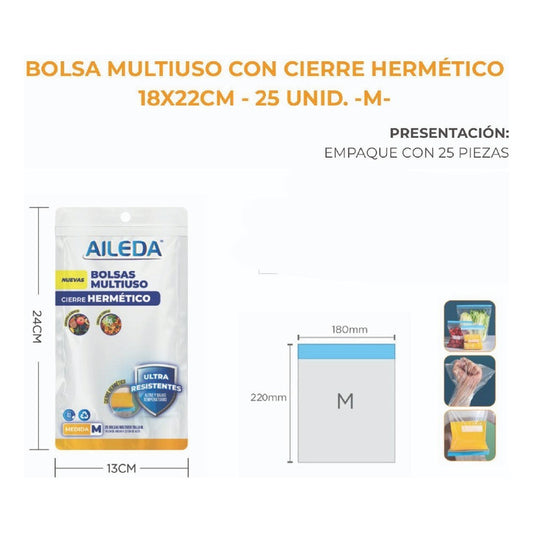 Bolsas Multiusos Con Cierre Hermetico - 25 Unidades