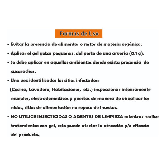 Gel Repelente (control Cucarachas) Cebo Efectivo 10g