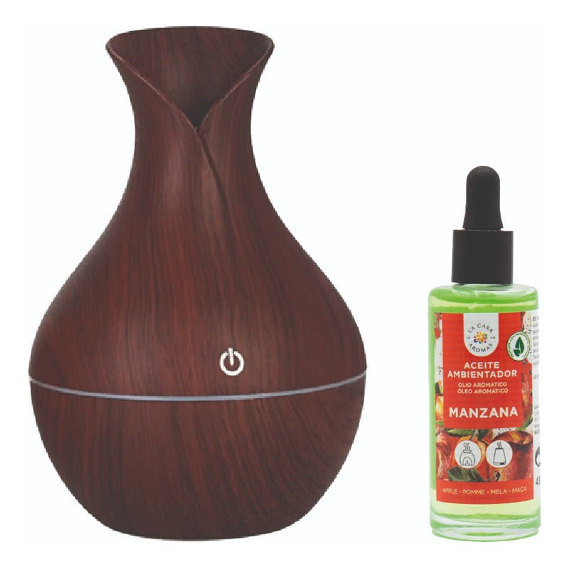 Difusor De Aroma Luz Led Usb 200 Ml + Aceite Manzana 50 Ml