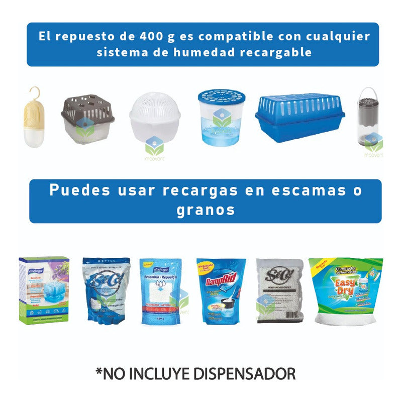 Damprid - Absorbedor De Humedad Recargable 3 Uni /400 G Seco