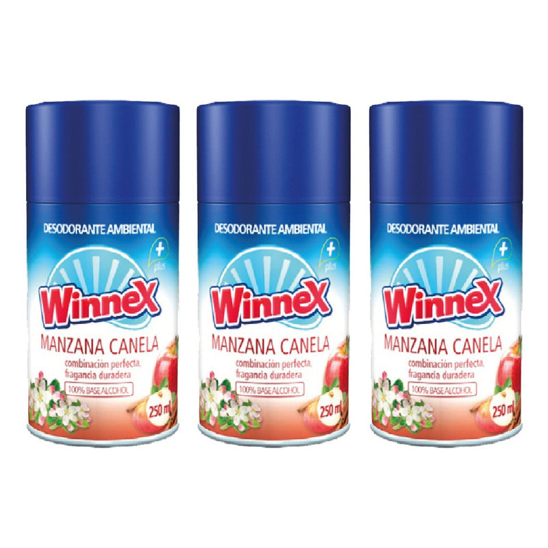 Repuesto Aromatiza. Automatico 250 Ml - Manzana Ca Winnex 3u
