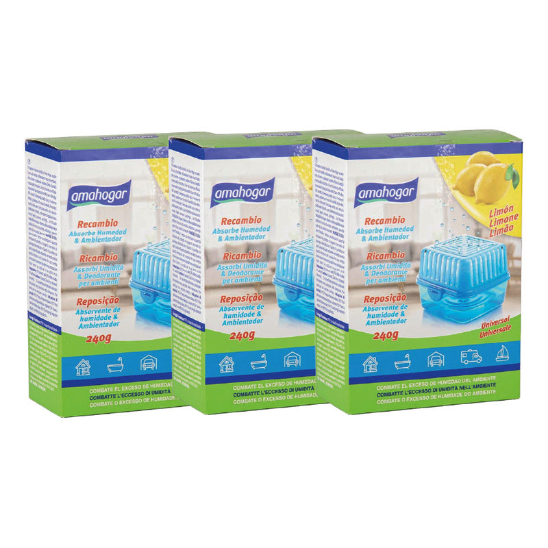 Absorbedor De Humedad Recarga Universal 240 G 3uni Amahogar