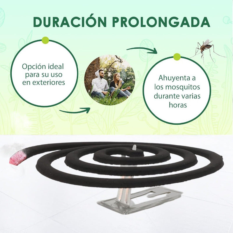Espirales Citronela Mosquitos Zancudo 30 Uni + Soporte Metal