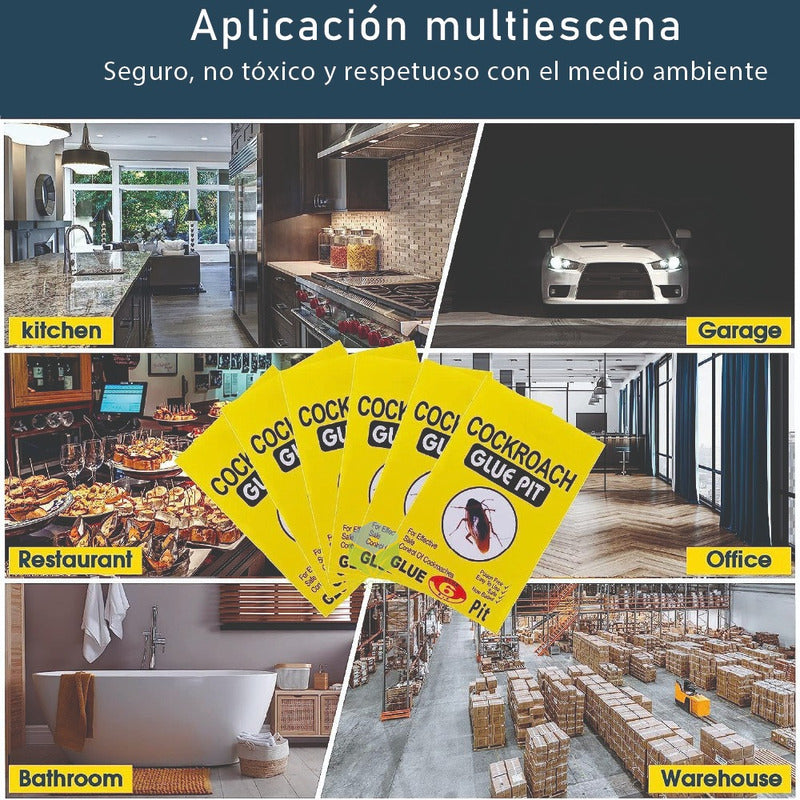 Trampa Cebo Adhesiva Con Atrayente Cucarachas Efectiva 12 U