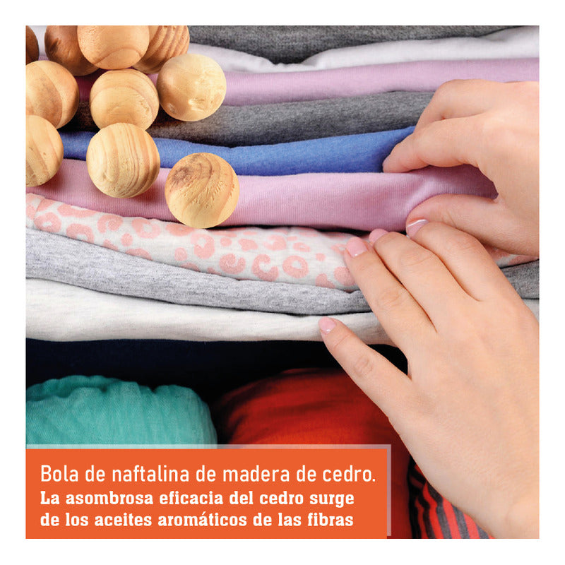 Bolas Madera Repelente Polillas, Cajones Armarios 15 U/100 G