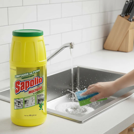 Sapolio Limpiador en Polvo Multiuso 480g - uso en cocina