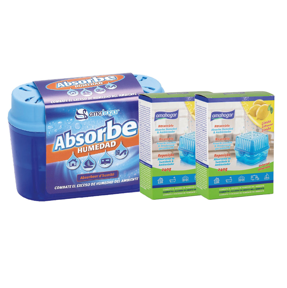 Absorbedor De Humedad Con Recarga 40g + 2 Recargas Limon